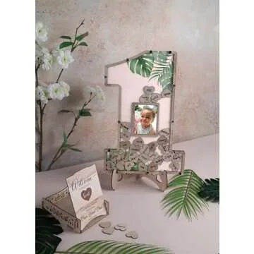Number One Shaped Photo Frame for 1st Birthday