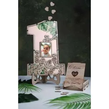Number One Shaped Photo Frame for 1st Birthday