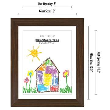 Americanflat 10x12.5 Kids Art Frame - Front Loading Picture Frame Holds 100 Artworks - Use as 8.5x11...