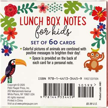Lunch Box Notes for Kids - 60 Colorful Cards of Encouragement
