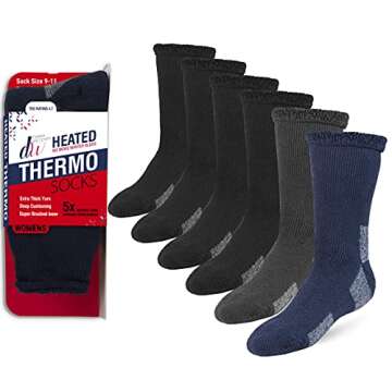 Debra Weitzner Thermal Socks for Men Women Warm Socks 4/6 Pairs Crew Winter Thick Boot Socks