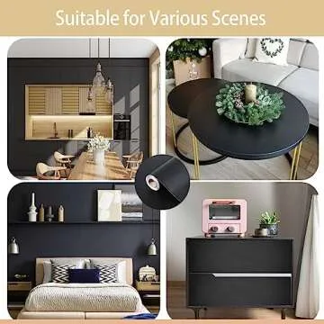 Dimcol Black Contact Paper 15.7"x118" Peel and Stick Wallpaper, Matte Black Wallpaper Self-Adhesive and Removable Decorative Contact Paper for Cabinets,Countertops,Shelve Wall Paper