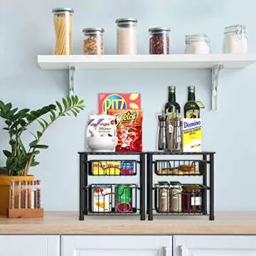Simple Houseware Stackable Basket Drawer for Easy Organization