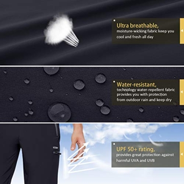 VEOBIKE Mens Outdoor Fishing Pants - Quick Dry and Water Resistant