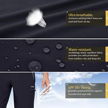 VEOBIKE Mens Outdoor Fishing Pants - Quick Dry and Water Resistant