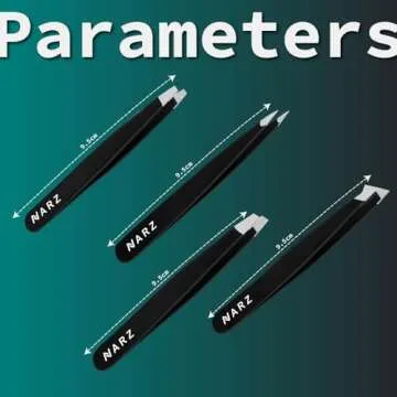 NARZ Professional Stainless Steel Tweezers Set for Hair Removal