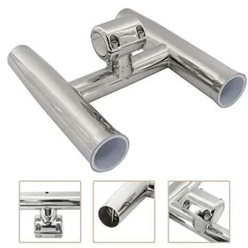 HYDDNice 2 Tube Rocket Launcher Adjustable Rod Holder fit for 1" or 1.26" Highly Polished Stainless Steel Adjustable Fish Rod Holders