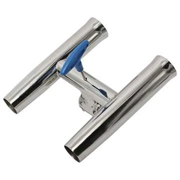 HYDDNice 2 Tube Rocket Launcher Adjustable Rod Holder fit for 1" or 1.26" Highly Polished Stainless Steel Adjustable Fish Rod Holders