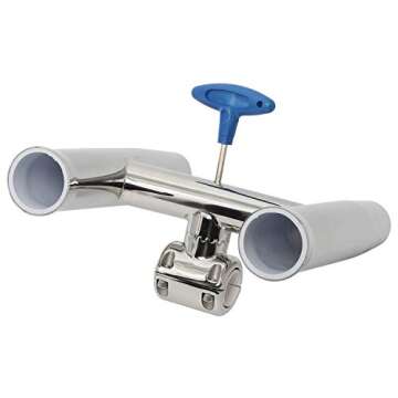 HYDDNice 2 Tube Rocket Launcher Adjustable Rod Holder fit for 1" or 1.26" Highly Polished Stainless Steel Adjustable Fish Rod Holders