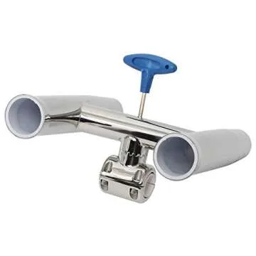 HYDDNice 2 Tube Rocket Launcher Adjustable Rod Holder fit for 1" or 1.26" Highly Polished Stainless Steel Adjustable Fish Rod Holders