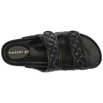 Madden Girl Women's Flat Sandals, Black Paris, 6