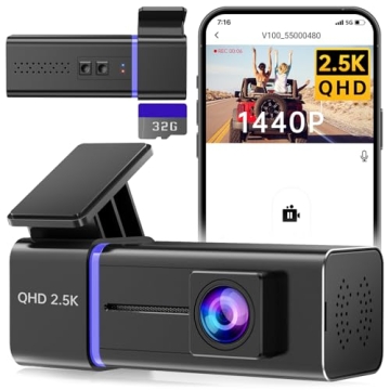 Dash Cam WiFi 2.5K 1440P Front Dash Camera for Cars, E-YEEGER Car Camera Mini Dashcams with App, Nig...