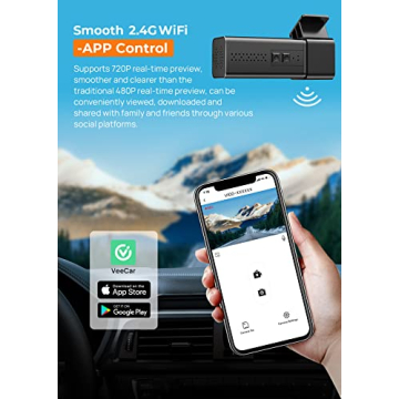 2.5K Dash Cam WiFi for Car with Night Vision and App
