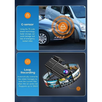 2.5K Dash Cam WiFi for Car with Night Vision and App