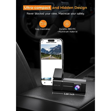 2.5K Dash Cam WiFi for Car with Night Vision and App