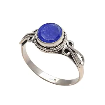 Blue Sapphire Handmade Sterling Silver Ring for Women