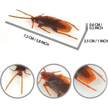 Realistic Fake Cockroaches Pack of 100 for Pranks