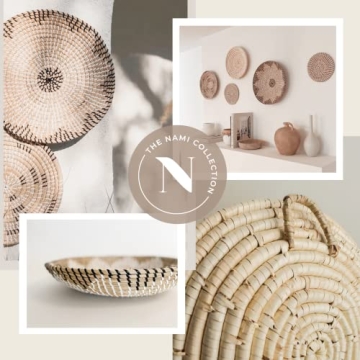 Five Seagrass Baskets Set for Stylish Home Decor
