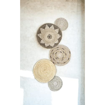 Five Seagrass Baskets Set for Stylish Home Decor