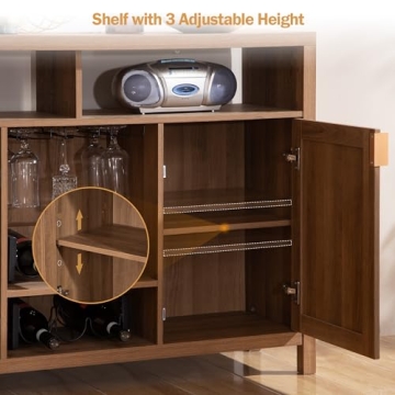 SICOTAS Rattan Sideboard Buffet Cabinet for Home Living