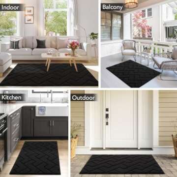 hicorfe Indoor Doormat,Front Back Door Mat TPR Backing Non Slip Mats 20"x31.5" Absorbent Resist Dirt...