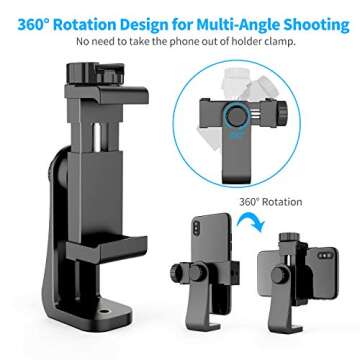 Owine Universal Dual Cell Phone Tripod Mount Adapter Premium Smartphone Clamp, Compatible with iPhon...