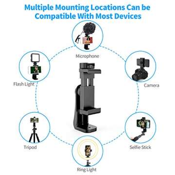 Owine Universal Dual Cell Phone Tripod Mount Adapter Premium Smartphone Clamp, Compatible with iPhone,Samsung Galaxy,Note,Lg,All Smartphones Perfectly.Connects to Tripod, Monopod, Selfie Stick