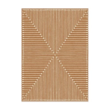 Stylish RUGGABLE Inkdrop Camel & Ivory Area Rug