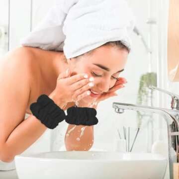 8Pcs Anmieciu Microfiber Spa Wristbands - Wrist Towels for Face Washing, Arm Bands to Prevent Liquid...