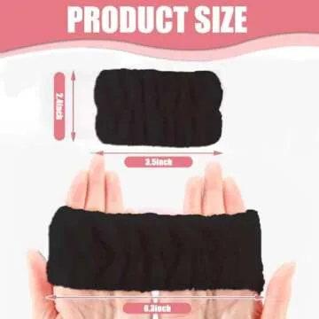 8Pcs Anmieciu Microfiber Spa Wristbands - Wrist Towels for Face Washing, Arm Bands to Prevent Liquid Spilling (Black)