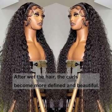 Lemoda 12A Full 13x4 Water Wave Lace Front Virgin Human Hair Wigs 34Inch Deep Wave 13x4 HD Transpare...