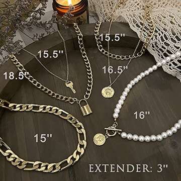 iF YOU Gold Layered Chain Necklace Set for Women