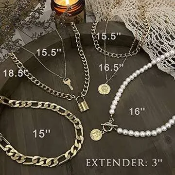 iF YOU Gold Layered Chain Necklace Set for Women