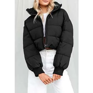 KYL Women's Winter Cropped Puffer Jacket for Stylish Warmth