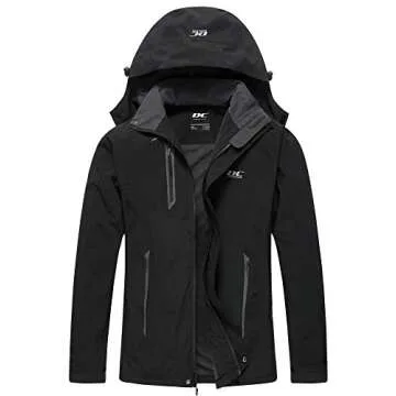 Diamond Candy Men's Waterproof Rain Jacket with Hood Lightweight Raincoat Outdoor Windproof Windbrea...