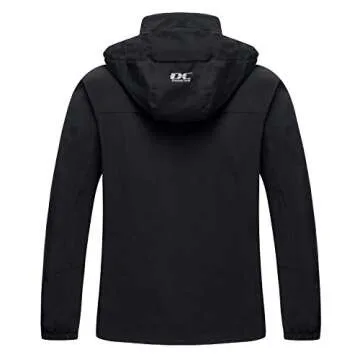 Diamond Candy Men's Waterproof Rain Jacket with Hood Lightweight Raincoat Outdoor Windproof Windbreaker for Hiking Travel