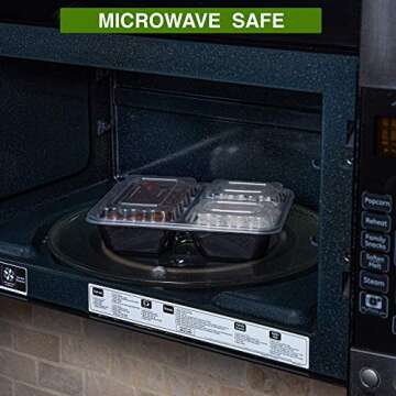 Meal Prep Container Reusable 3 Compartment With Lids 25 Sets [30oz] -Food Prep Containers, Food Storage Bento Box, Portion Control | Stackable | Microwave | Dishwasher | Freezer Safe