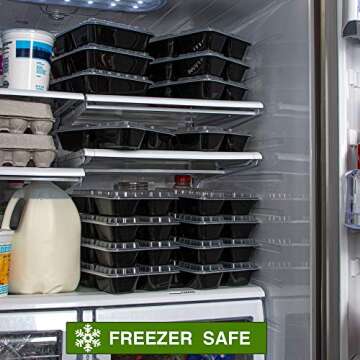 Meal Prep Container Reusable 3 Compartment With Lids 25 Sets [30oz] -Food Prep Containers, Food Storage Bento Box, Portion Control | Stackable | Microwave | Dishwasher | Freezer Safe