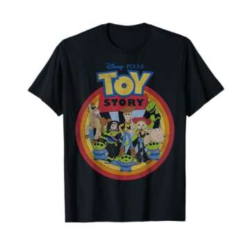 Disney Pixar Toy Story Vintage Circle Portrait Logo T-Shirt