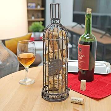 Southern Homewares Cork Corral - Rustic Metal Storage for Wine Enthusiasts