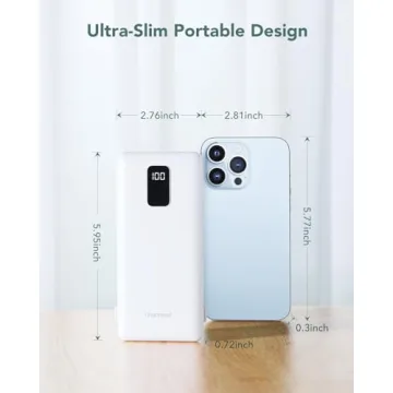 Portable Charger with Built-in Cables for Travel