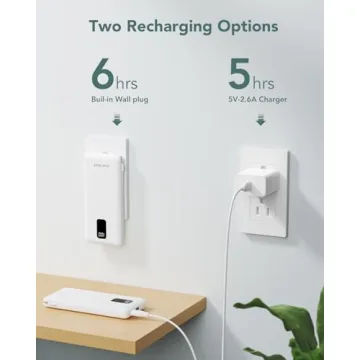 Portable Charger with Built-in Cables for Travel