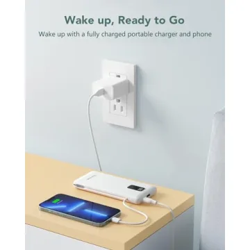 Portable Charger with Built-in Cables for Travel