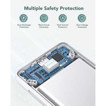 Portable Charger with Built-in Cables for Travel