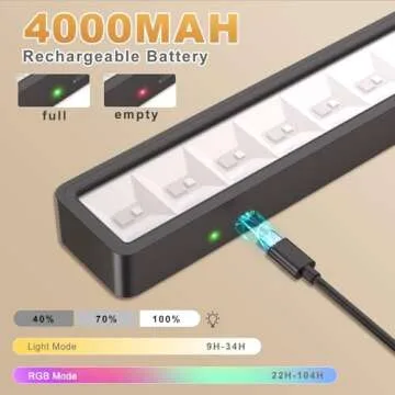 Picture Light, 16.5in Wireless Picture Light for Wall with 3 Color Temp 9 RGB Color, Battery Operated Picture Light with Remote for Paintings, Photo, Dartboard, Gallery, Livingroom, Bedroom, Bathroom