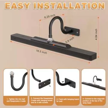 Picture Light, 16.5in Wireless Picture Light for Wall with 3 Color Temp 9 RGB Color, Battery Operated Picture Light with Remote for Paintings, Photo, Dartboard, Gallery, Livingroom, Bedroom, Bathroom