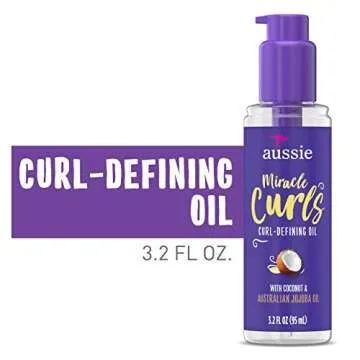 Aussie Miracle Curls Curl-Defining Oil Hair Treatment With Australian Jojoba Oil 3.2 Fl oz, 0.925 Fl oz