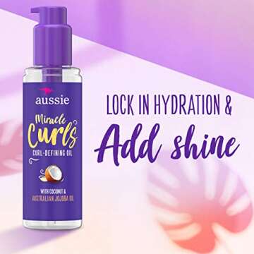 Aussie Miracle Curls Curl-Defining Oil Hair Treatment With Australian Jojoba Oil 3.2 Fl oz, 0.925 Fl oz