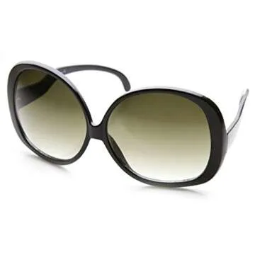 AStyles - Big Huge Oversized Vintage Style Sunglasses Retro Women Celebrity Fashion (Black), X-Large