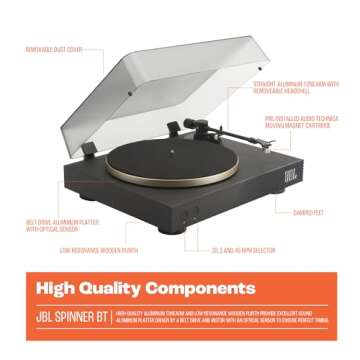 JBL Spinner BT Turntable with Bluetooth & AptX-HD